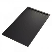 Essence Arredo Bagno - Piatto doccia mineralmarmo griglia laterale nero sun, dimensioni 80x110