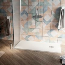 Incanthoo - Piatto Doccia 80x200xh3,5 cm - Rettangolare - Colore Bianco - Mineral Marmo