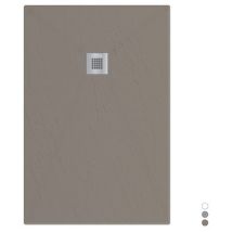 Linph - Piatto Doccia Rettangolare 110x70 Cm Effetto Pietra Marmoresina Stone Bianco Francia