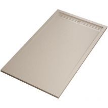 Olimpo Docce - Piatto doccia in marmo resina crema pietra cemento grid, seleziona misura 70x100