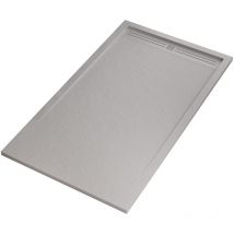 Olimpo Docce - Piatto doccia in marmo resina grigio chiaro pietra cemento grid, seleziona misura 90x180