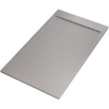 Piatto doccia in marmo resina grigio chiaro pietra cemento prestige, seleziona misura 80x140