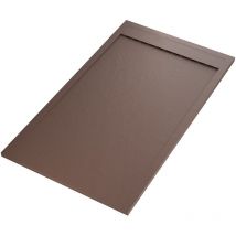 Olimpo Docce - Piatto doccia in marmoresina marrone effetto pietra cemento prestige, seleziona misura 80x160