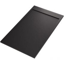 Olimpo Docce - Piatto doccia in marmo resina nero pietra cemento prestige, seleziona misura 70x140