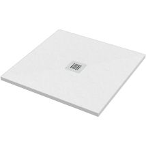 Ponsi - Piatto doccia quadrato 80x80 cm colore bianco effetto pietra Ercos Stone BPMAROSTON8080 Bianco opaco