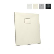 Piatto doccia quadrato 80x80 filo pavimento resina bagno moderno Stone Colore: Beige