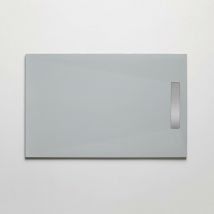 Luminosa Arredobagno - Piatto doccia resina finitura pietra grigio con griglia inox pure, dimensioni 70x160