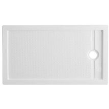 Piatto Doccia Rettangolare Kepler – 80 x 120 cm – Acrilico rinforzato con vetro resina e legno – Bianco – Angoli interni squadrati