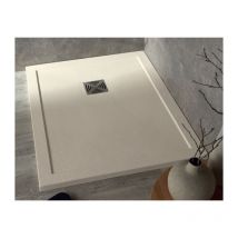 Tamanaco - Piatto doccia 70x120 h.3,3 in marmoresina con bordo crema Flat di - Crema
