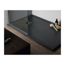 Tamanaco - Piatto doccia 70x120 h.3,3 in marmoresina con bordo antracite - Antracite