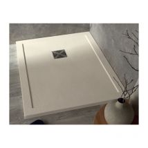Tamanaco - Piatto doccia 72x90 h.3,3 in marmoresina con bordo crema Flat di - Crema