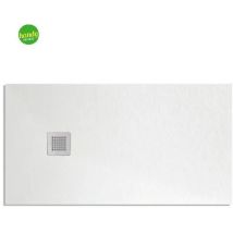 Barbottina - Piatto doccia rettangolare in marmoresina bianco modello stone free h2,8 cm 80x200