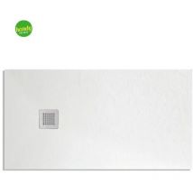 Barbottina - Piatto doccia rettangolare in marmoresina bianco modello stone free h2,8 cm 80x140