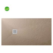 Barbottina - Piatto doccia rettangolare in marmoresina sabbia modello stone free h2,8 cm 80x140