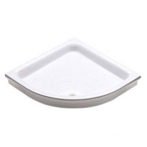 Incanthoo - Piatto Doccia Semicircolare 90x90xh12 cm Ceramica - Fondo Antiscivolo - Colore Bianco