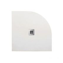 Barbottina - Piatto doccia semicircolare in marmoresina bianco modello stone free h2,8 cm 90x90