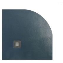 Solidstone - Piatto Doccia In Pietra Alto 2,8 Cm - Semicircolare Antracite Grafite Nero 80x80