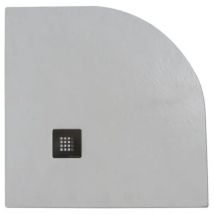 Solidstone - Piatto Doccia In Pietra Alto 2,8cm - Semicircolare Bianco 80x80