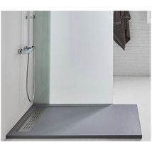 Totama - Piatto doccia Grafite solidstone alto 2,8 cm,bordo e scarico largo 70x120