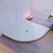 Olimpo Docce - Piatto doccia semicircolare crema effetto pietra cemento, seleziona misura 100x100
