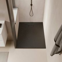 Stano. - Piatto doccia ultrasottile 80 x 150 cm piatto in SoliCast finitura ardesia nero