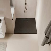 Stano. - Piatto doccia ultrasottile 90 x 90 cm piatto in SoliCast finitura ardesia nero