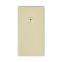 Mirlo - Piatto doccia ultrasottile 80 x 110 cm pure in resina finitura ardesia beige