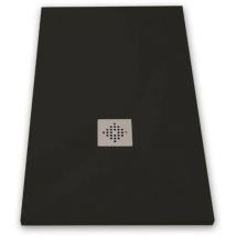 Mirlo - Piatto doccia ultrasottile 100 x 100 cm pure in resina finitura ardesia nero