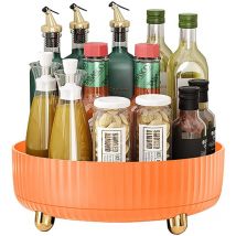 Piatto Girevole Portaspezie Organizer, 360 ° Vassoio Cosmetico Rotante, Organizzatore Vassoio di Profumo per Armadi, Bagno - Arancio