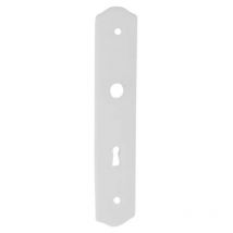 Piatto singolo in porcellana con maniglia a foro di serratura, bianco