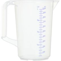 Caraffa Graduata Professionale in Plastica Capacità 1 lt - Per Acqua e Liquidi Alimentari, Utile da Usare Anche Come Misurino Graduato per pesare