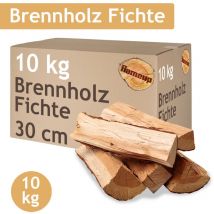 Flameup - picéa Bois de chauffage 10 kg Bois 30 cm Pour poêles cheminées Brasero Grill Bois de chauffage Bûches Bois Séché en chambre