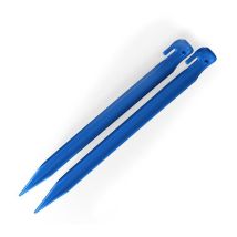 Picchetti in plastica con uncino – 4 pezzi – Fissaggio elastici e corde – Altezza 20 cm, Larghezza 2,5 cm, Lunghezza 2,5 cm