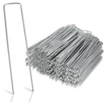 Picchetti di fissaggio in acciaio zincato, 200x, per giardino, picchetti di fissaggio per teloni, Lunghezza 150 mm