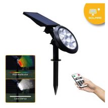 Picchetto solare bianco + rgb orientabile