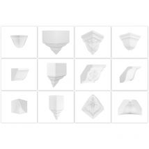 Pièces d'angle et pièces intermédiaires Angle extérieur en pu Angle intérieur: Pièce intermédiaire, E3001 - diagonale maximale de 120 mm