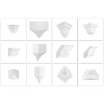 Pièces d'angle et pièces intermédiaires Angle extérieur en pu Angle intérieur: Angle intérieur, E3001 - diagonale maximale de 120 mm