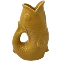 Pichet ou vase poisson jaune safran