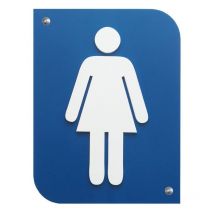 Decoho - Pictogramme 3D Femme, plaque de porte 3D Femme en pvc couleur bleu / blanc - Signalétique de porte