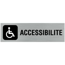 Signaletique.biz France - Pictogramme Logo pmr Accessibilité (Q0435).- Plaque aluminium brossé -