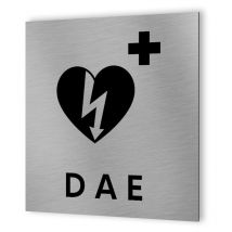 Decoho - Pictogramme format 20 cm x 20 cm en Dibond Aluminium brossé - Modèle dae Défibrilateur