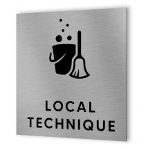 Decoho - Pictogramme format 20 cm x 20 cm en Dibond Aluminium brossé - Modèle Local technique