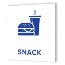 Decoho - Pictogramme format 20 cm x 20 cm en Dibond Blanc Picto Bleu - Modèle Snack