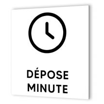 Decoho - Pictogramme format 20 cm x 20 cm en Dibond Blanc Picto Noir - Modèle Dépose Minute