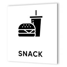 Decoho - Pictogramme format 20 cm x 20 cm en Dibond Blanc Picto Noir - Modèle Snack