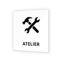 Decoho - Pictogramme panneau signalétique format 9 x 9 cm en Plexi Picto Noir - Modèle Atelier