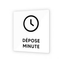 Decoho - Pictogramme panneau signalétique format 9 x 9 cm en Plexi Picto Noir - Modèle Dépose Minute