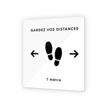 Decoho - Pictogramme panneau signalétique format 9 x 9 cm en Plexi Picto Noir - Modèle Gardez vos Distance (distanciation soc