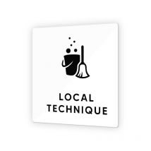 Decoho - Pictogramme panneau signalétique format 9 x 9 cm en Plexi Picto Noir - Modèle Local Technique