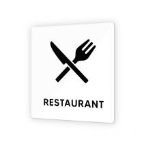 Decoho - Pictogramme panneau signalétique format 9 x 9 cm en Plexi Picto Noir - Modèle Restaurant